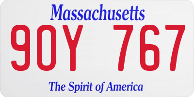 MA license plate 9OY767