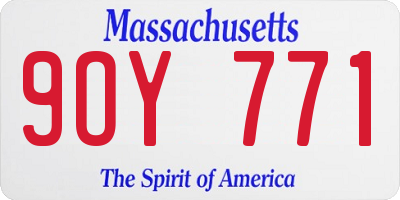 MA license plate 9OY771