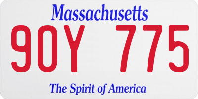 MA license plate 9OY775