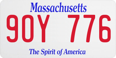 MA license plate 9OY776