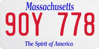 MA license plate 9OY778