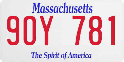 MA license plate 9OY781