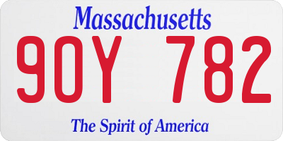MA license plate 9OY782