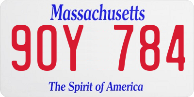 MA license plate 9OY784