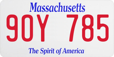 MA license plate 9OY785