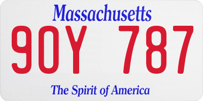 MA license plate 9OY787