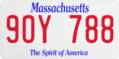 MA license plate 9OY788