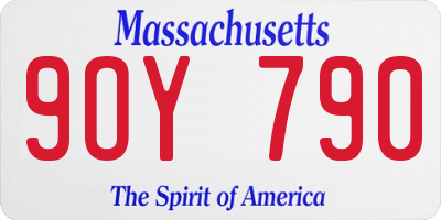 MA license plate 9OY790
