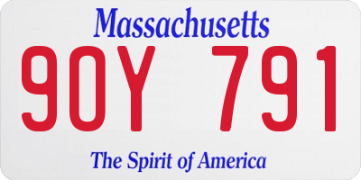 MA license plate 9OY791