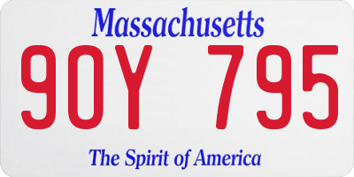 MA license plate 9OY795
