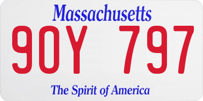 MA license plate 9OY797