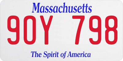 MA license plate 9OY798