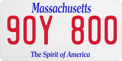 MA license plate 9OY800