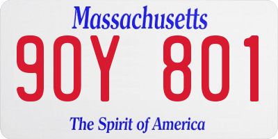 MA license plate 9OY801