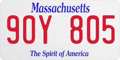 MA license plate 9OY805