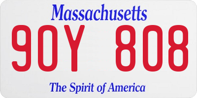 MA license plate 9OY808