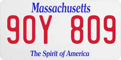 MA license plate 9OY809