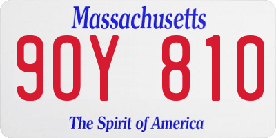 MA license plate 9OY810