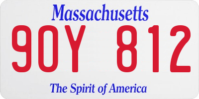 MA license plate 9OY812