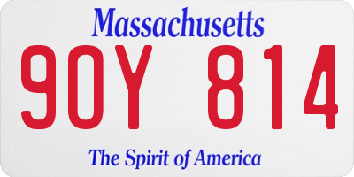 MA license plate 9OY814