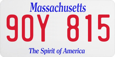 MA license plate 9OY815
