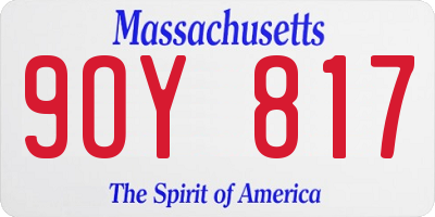 MA license plate 9OY817