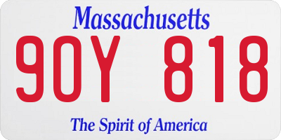 MA license plate 9OY818