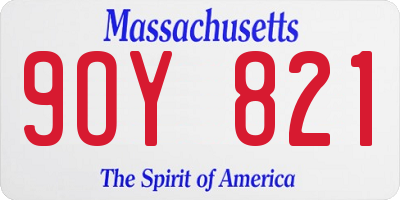 MA license plate 9OY821