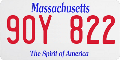 MA license plate 9OY822