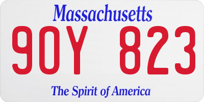 MA license plate 9OY823