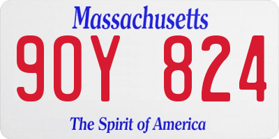 MA license plate 9OY824
