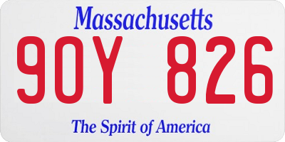 MA license plate 9OY826