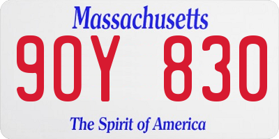 MA license plate 9OY830