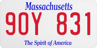 MA license plate 9OY831