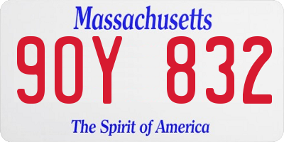 MA license plate 9OY832