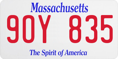 MA license plate 9OY835