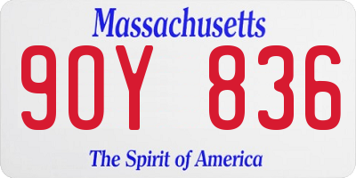 MA license plate 9OY836
