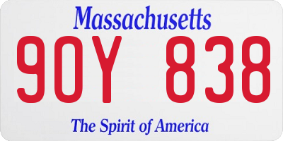 MA license plate 9OY838