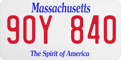 MA license plate 9OY840