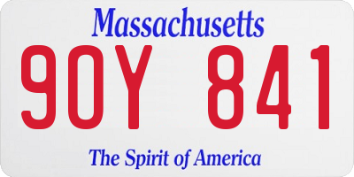 MA license plate 9OY841
