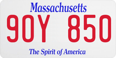 MA license plate 9OY850