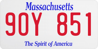 MA license plate 9OY851
