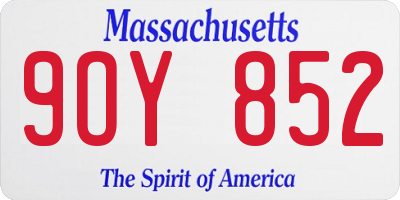 MA license plate 9OY852