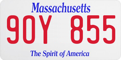 MA license plate 9OY855