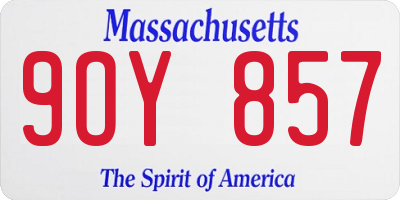 MA license plate 9OY857