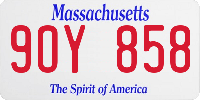 MA license plate 9OY858