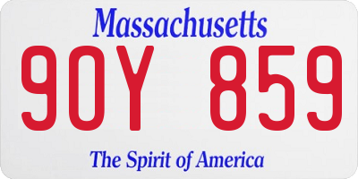 MA license plate 9OY859