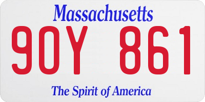MA license plate 9OY861