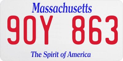 MA license plate 9OY863