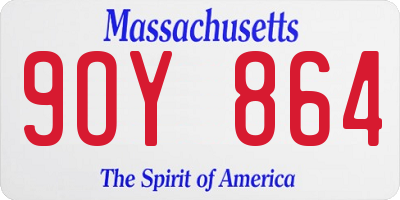 MA license plate 9OY864
